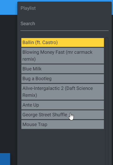 Playlist search functionality